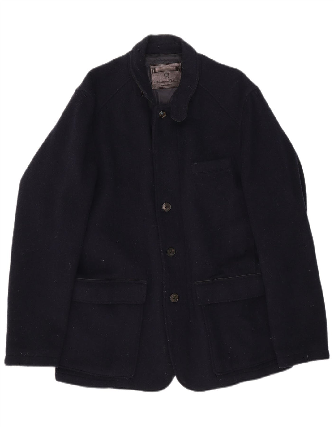 Męska marynarka zapinana na 4 guziki Massimo Dutti UK 42 XL Granatowa wełna