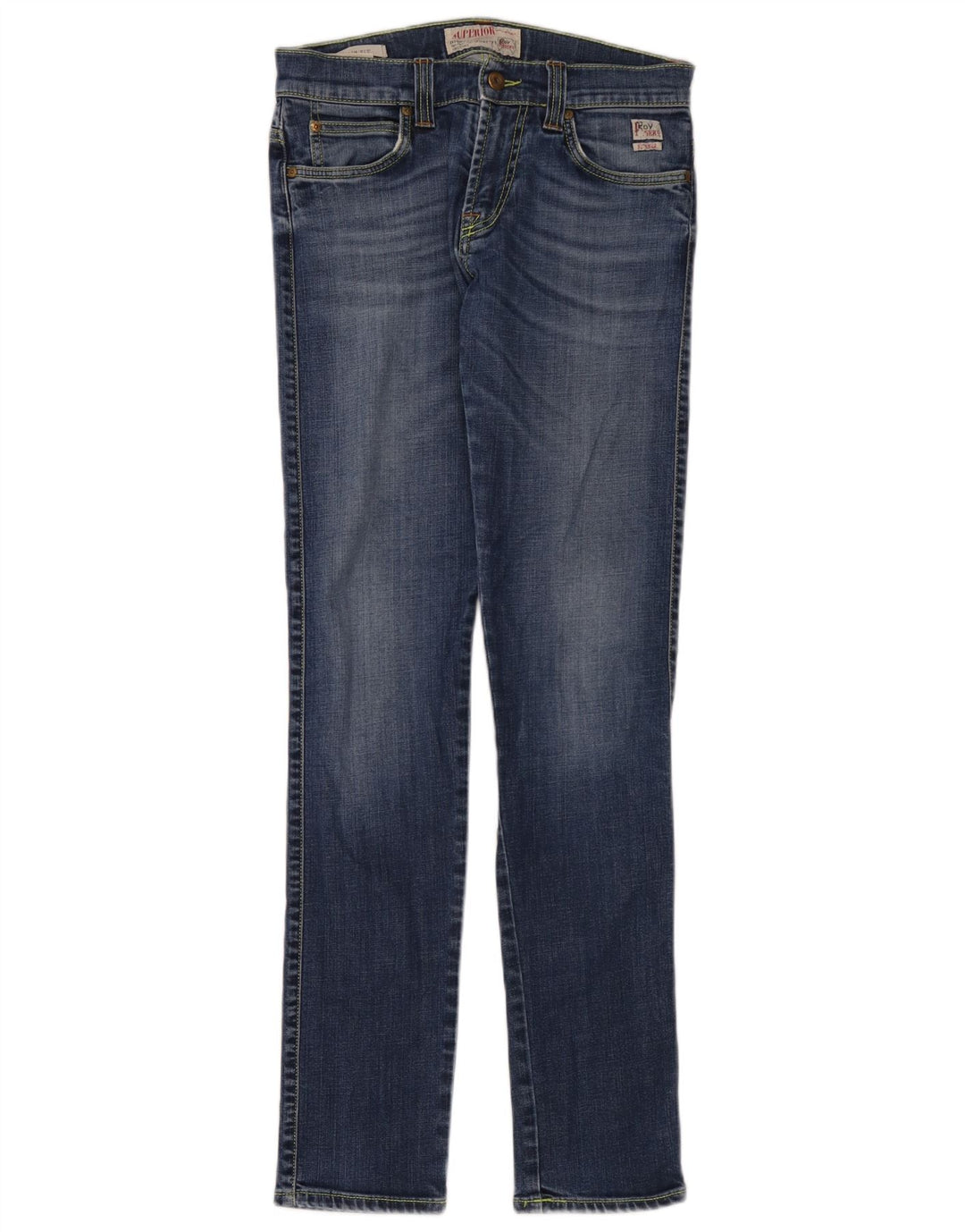 Damskie jeansy slim Roy Rogers W30 L34 Niebieskie bawełniane