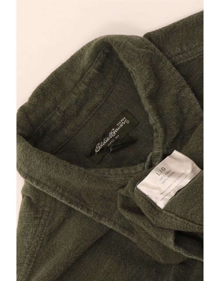 Męska koszula flanelowa Eddie Bauer, duża, bawełniana w kolorze khaki