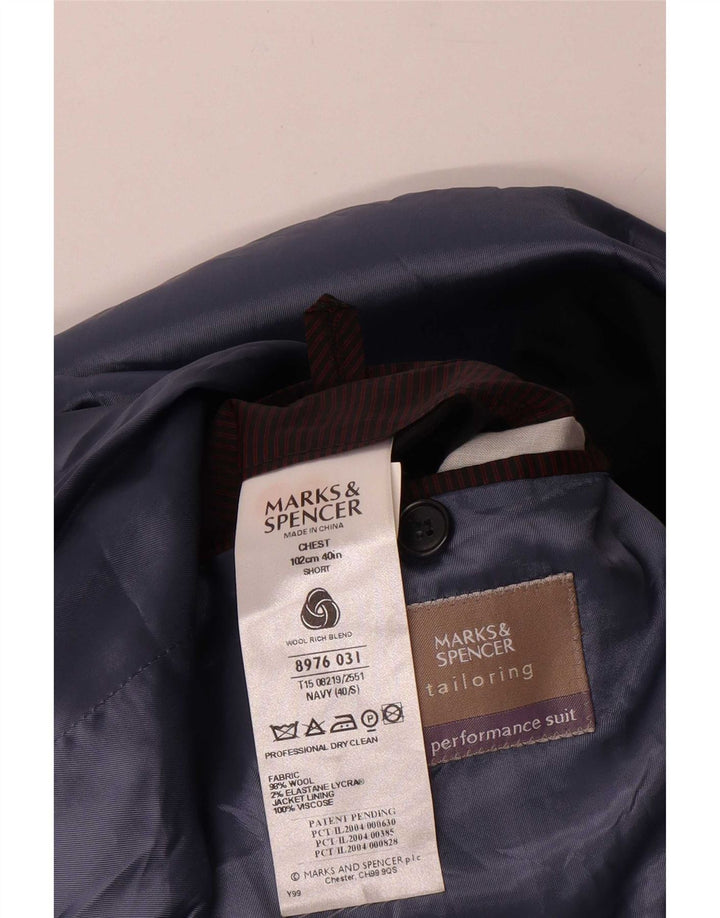 Marks & Spencer Męska marynarka dwurzędowa UK 40, średni granat