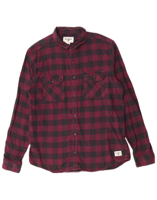 Męska koszula flanelowa Billabong XL, bordowa, bawełniana kratka
