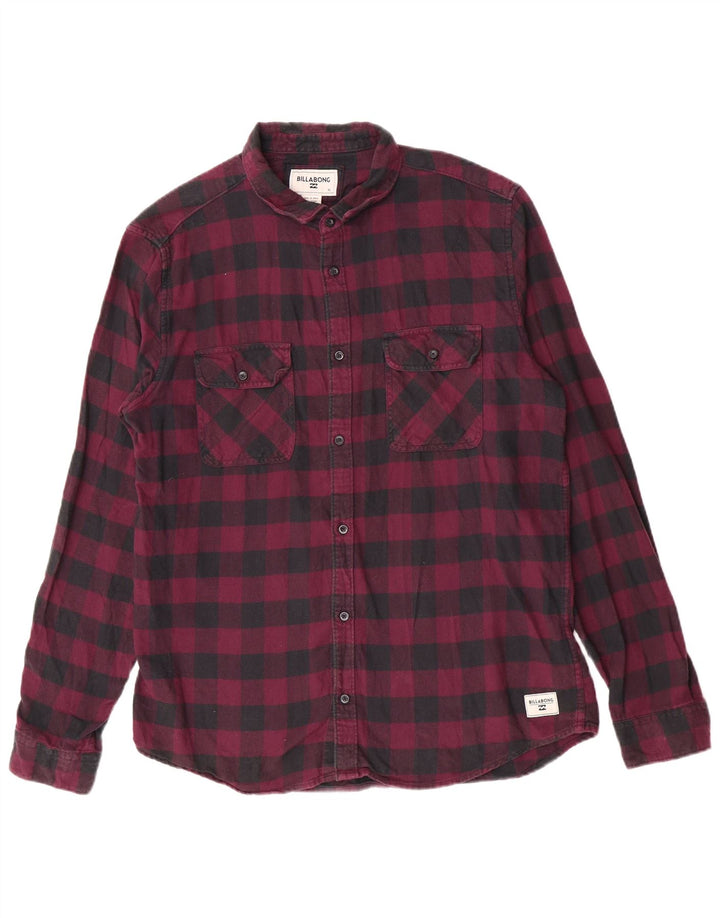 Męska koszula flanelowa Billabong XL, bordowa, bawełniana kratka
