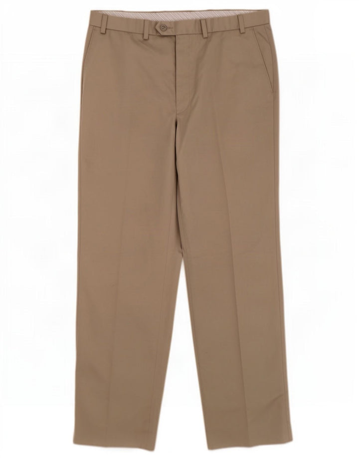 Męskie spodnie garniturowe Marks & Spencer Blue Harbor Straight W36 L33 Beżowe