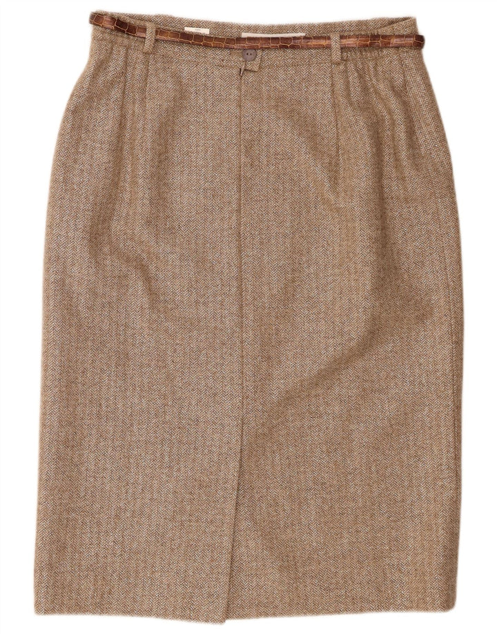 Damska spódnica ołówkowa Eugen Klein IT 42 Medium W30 Brązowa wełna Chevron