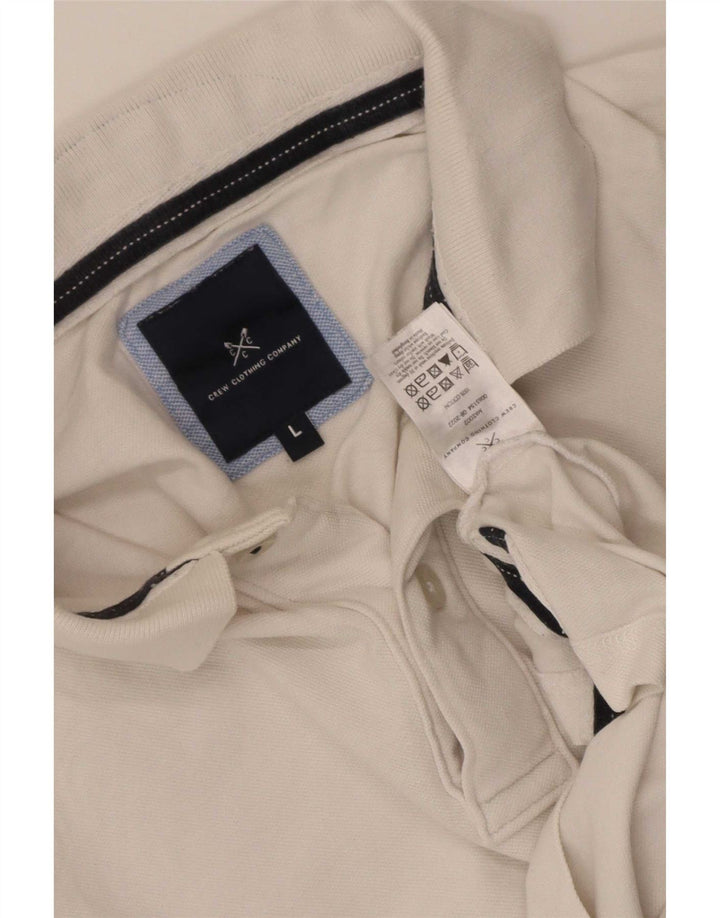 Crew Clothing Męska koszulka polo, duża, biała, bawełniana