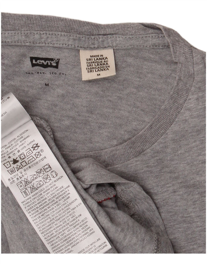 Męska koszulka z grafiką Levi's, średnia, szara, bawełniana nakrapiana