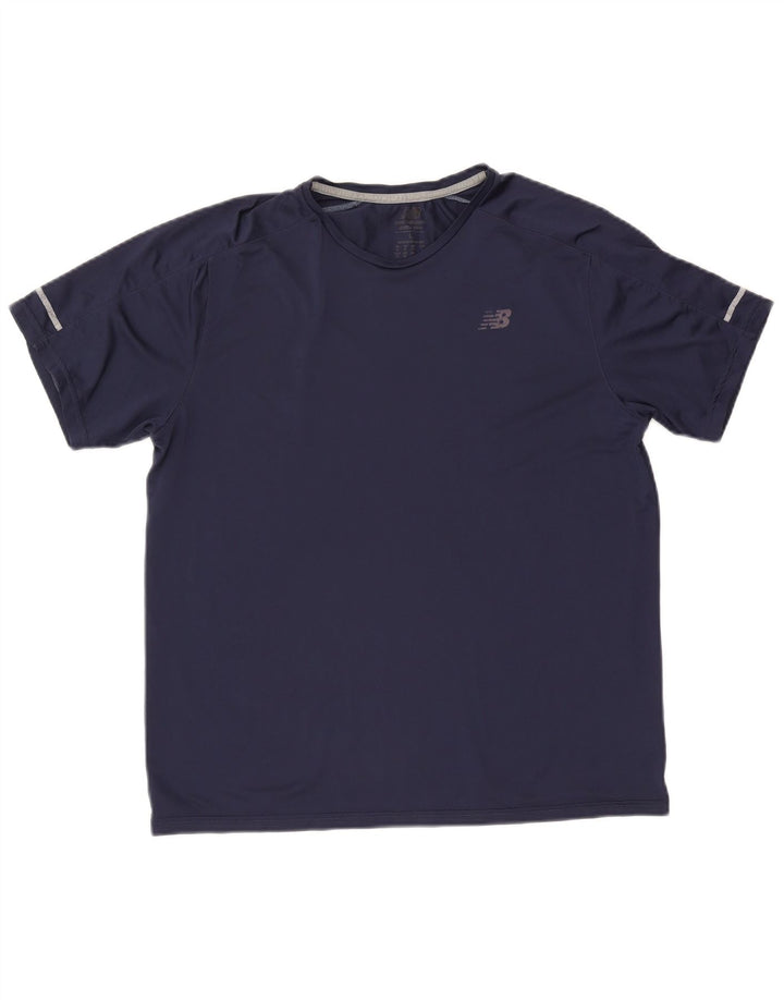 T-shirt męski New Balance, duży, granatowy, poliester