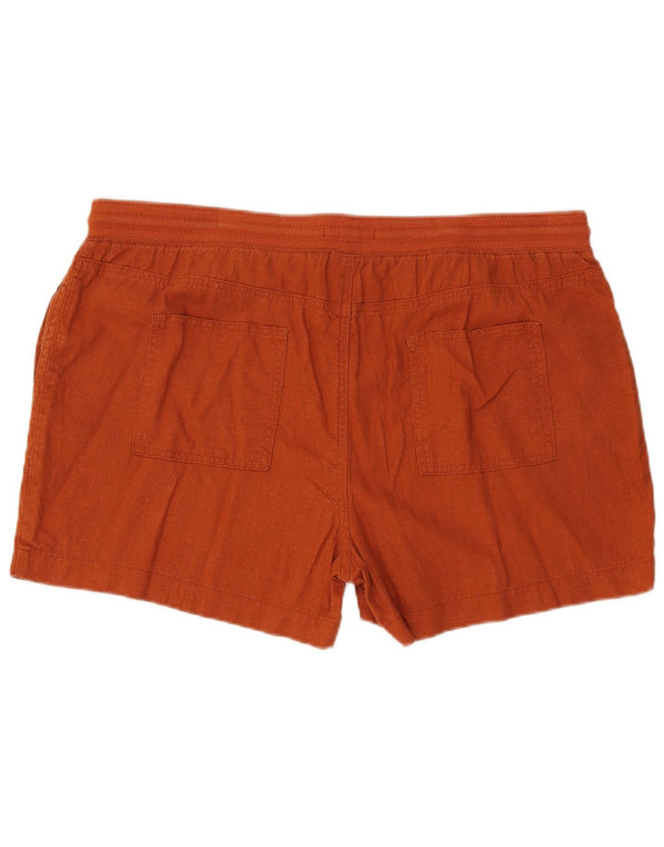 Damskie szorty Marks & Spencer UK 20 2XL W40 Pomarańczowe lniane