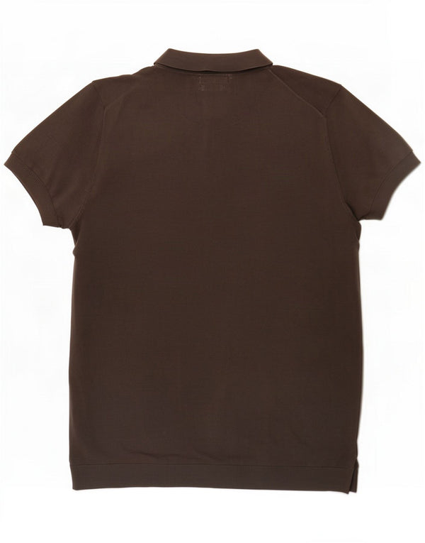 Męski sweter polo Massimo Dutti z krótkim rękawem, mały, szary, bawełniany