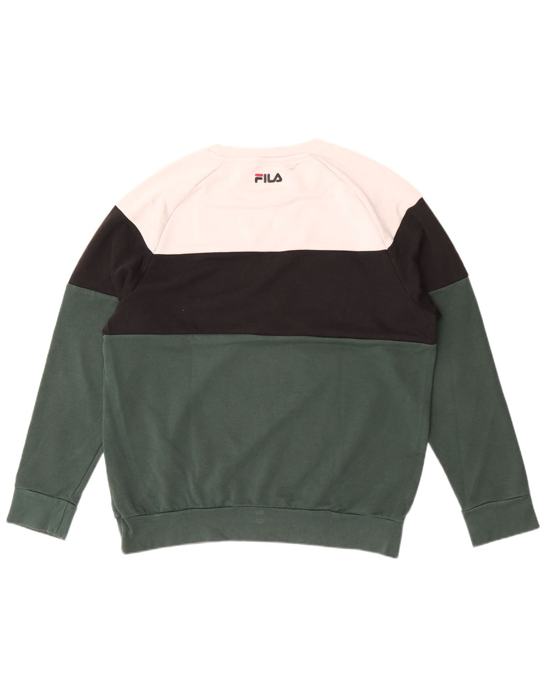 Męska bluza z grafiką Fila XL, zielona, z blokami kolorów