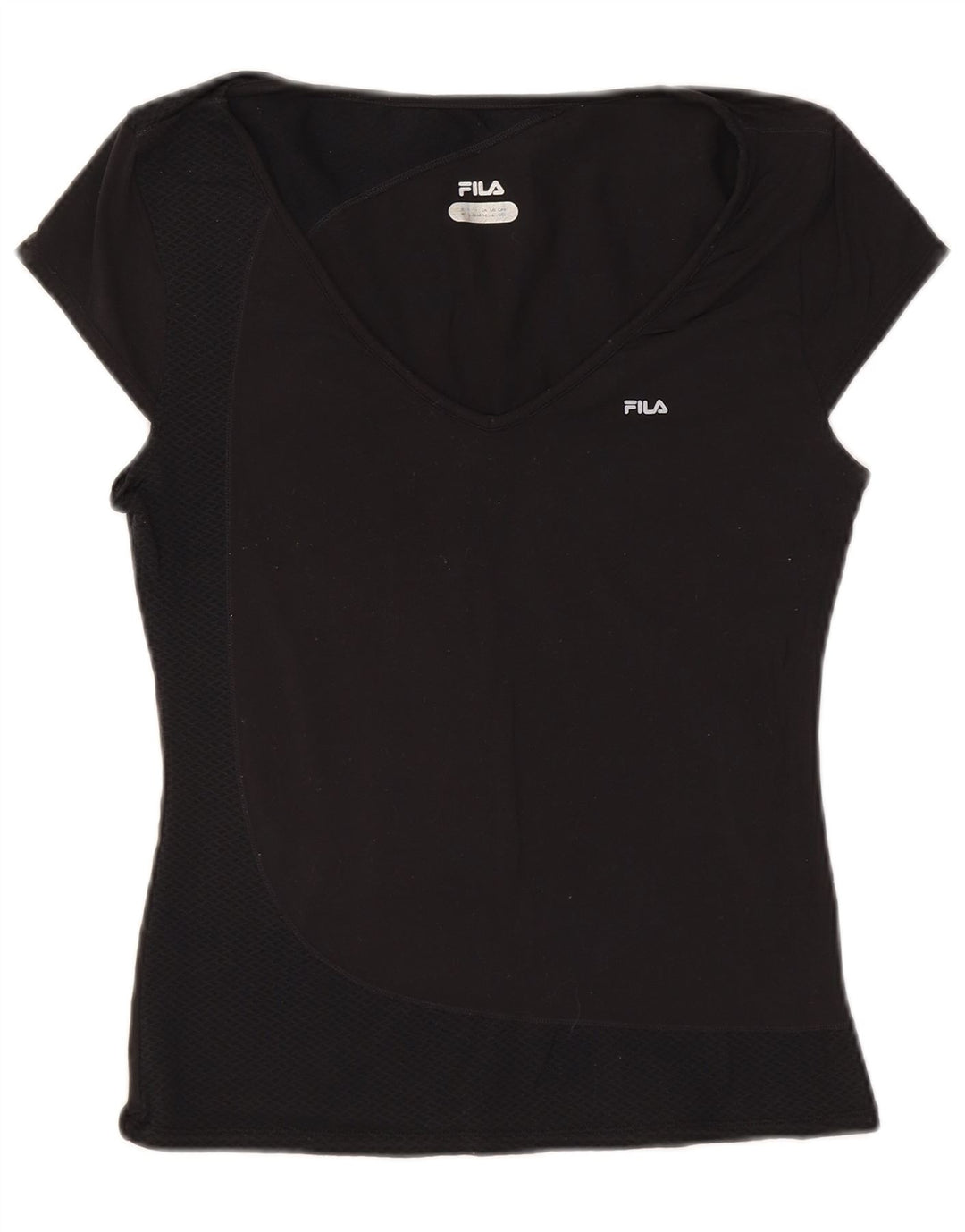 FILA Womens T-Shirt Top UK 14 Large Black Nylon