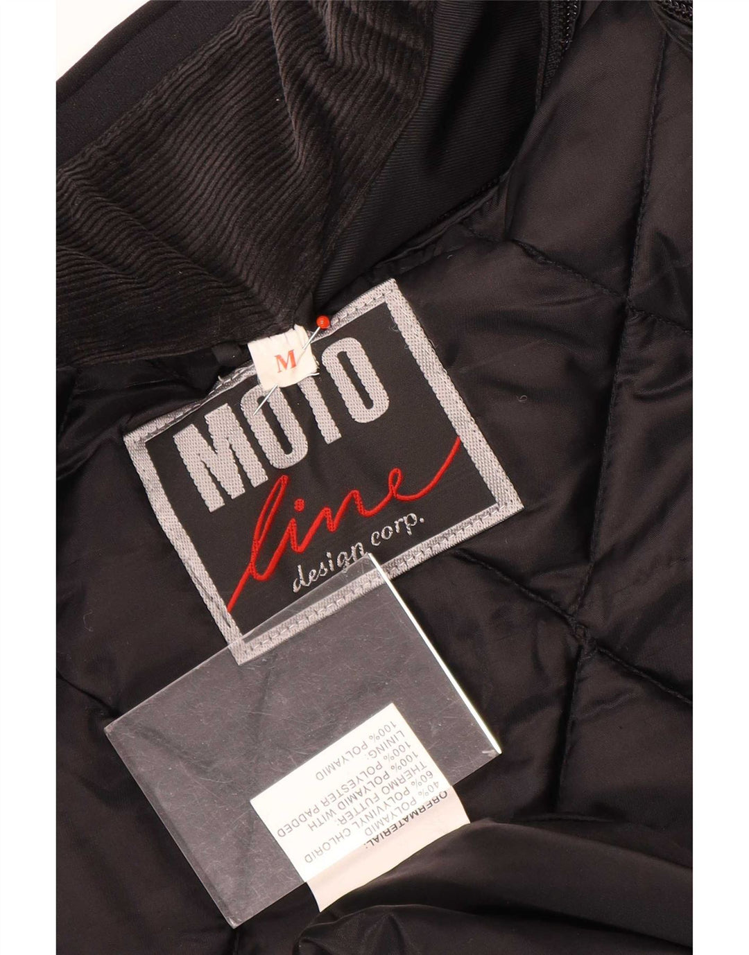 Męska kurtka motocyklowa Vintage Graphic Racer UK 38 w kolorze średniej czerni