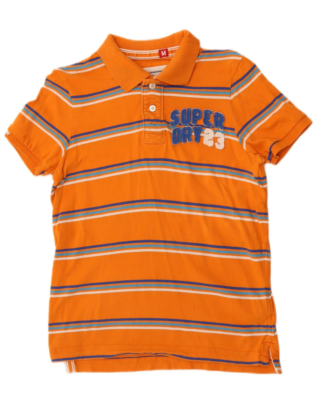 Męska koszulka polo Superdry z grafiką, bawełniana w średnie pomarańczowe paski