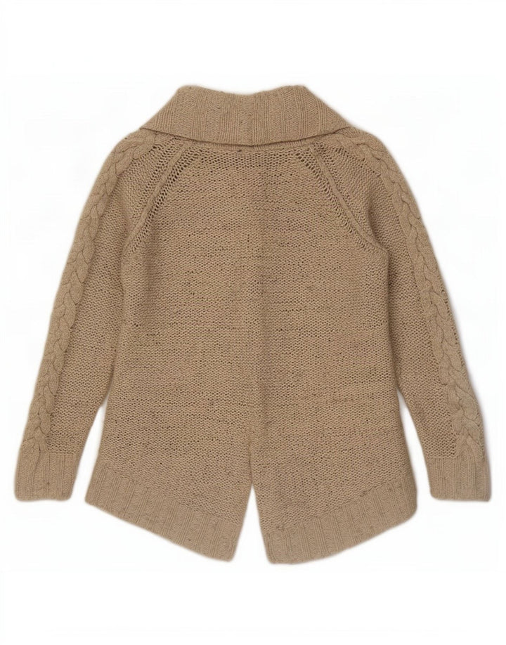 Sweter damski Zara z otwartym kardiganem UK 10, mały, beżowy nylon