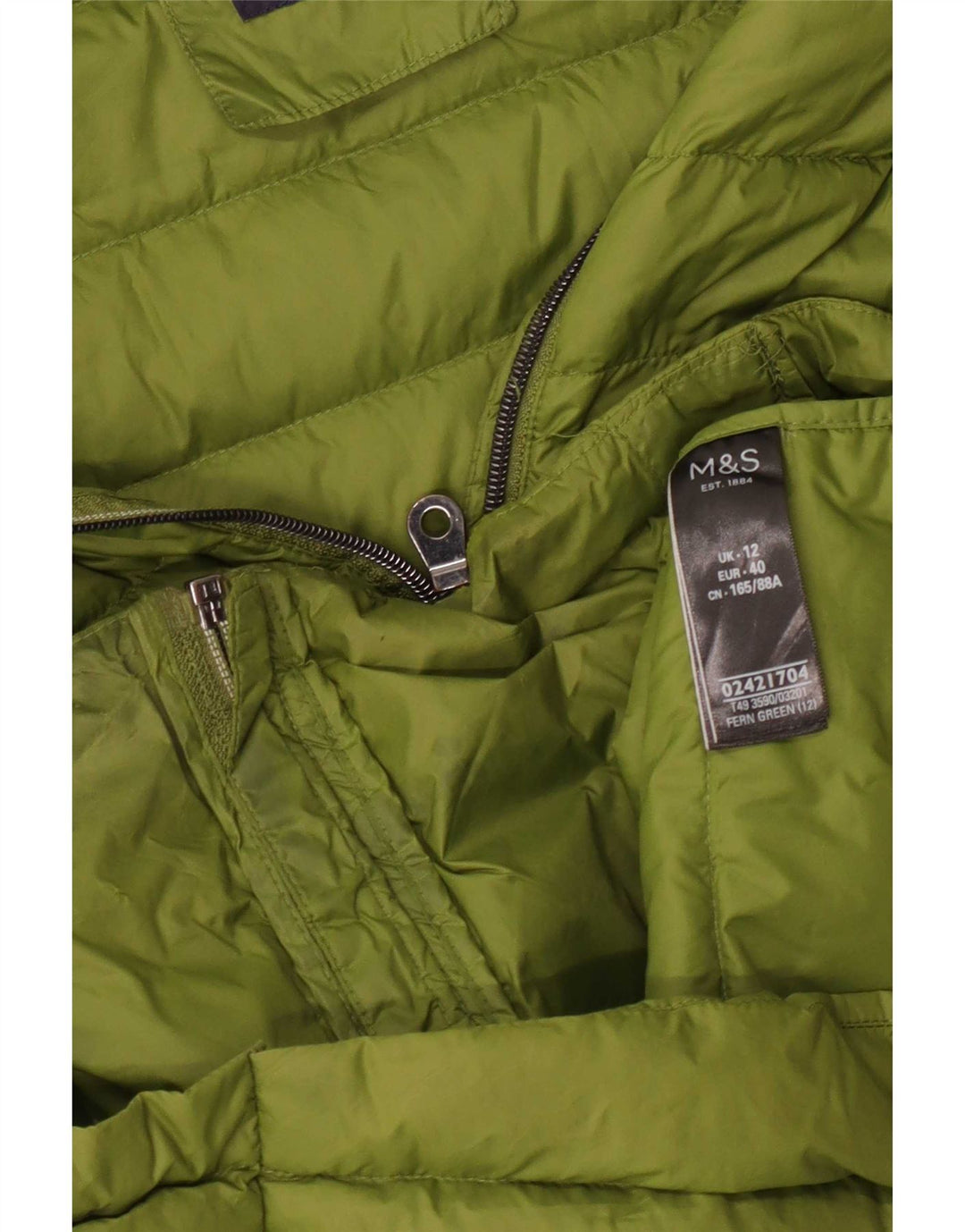 Damska kurtka ocieplana Marks & Spencer UK 12, średni zielony poliamid