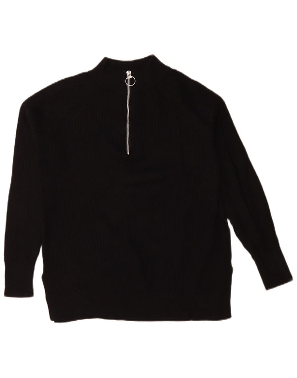 Marks & Spencer Damski sweter oversize z zamkiem błyskawicznym, UK 6 XS, czarny
