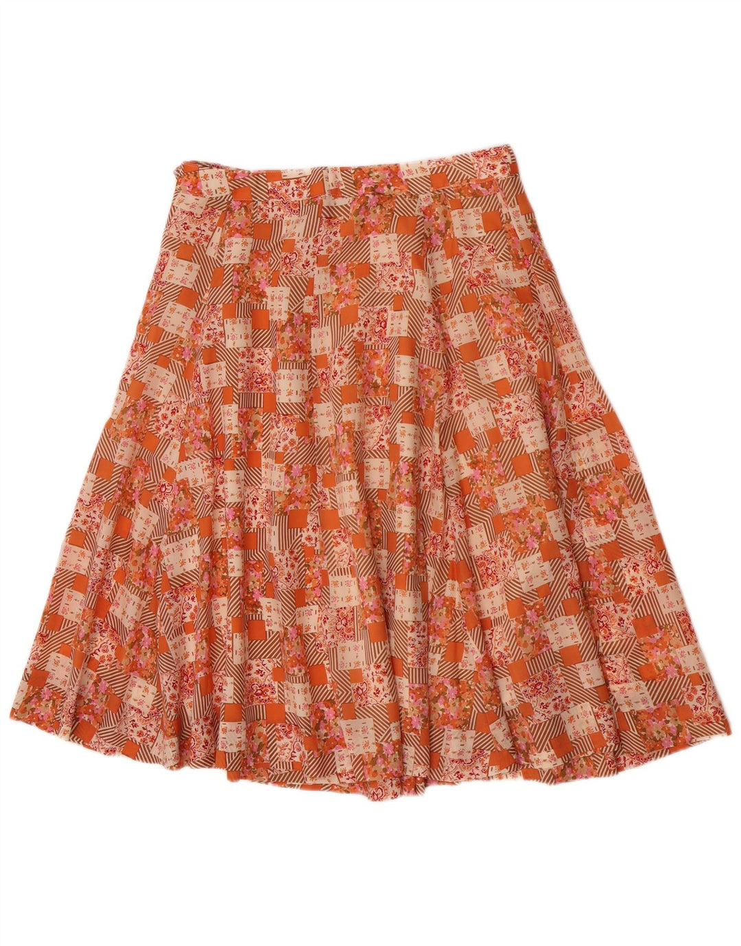 Damska spódnica w kształcie litery A w stylu vintage W28 Średni wielobarwny patchwork