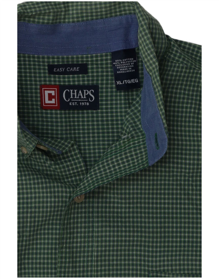 Koszula męska Chaps Easy Care XL, bawełniana w zieloną kratkę