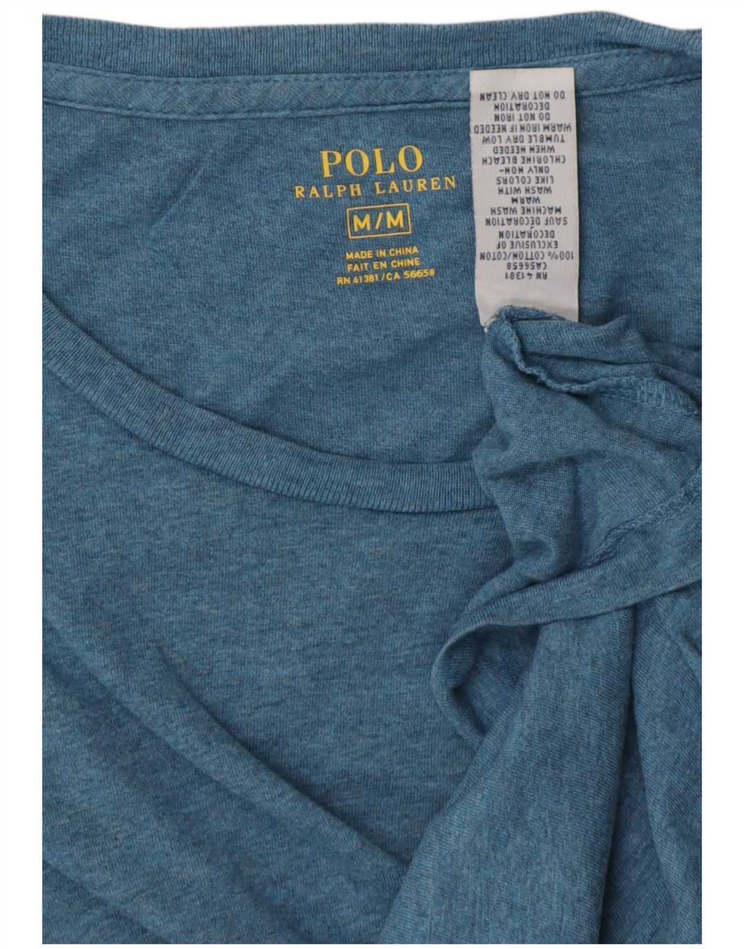 POLO RALPH LAUREN Męski T-shirt Top Średni Niebieski Bawełniany