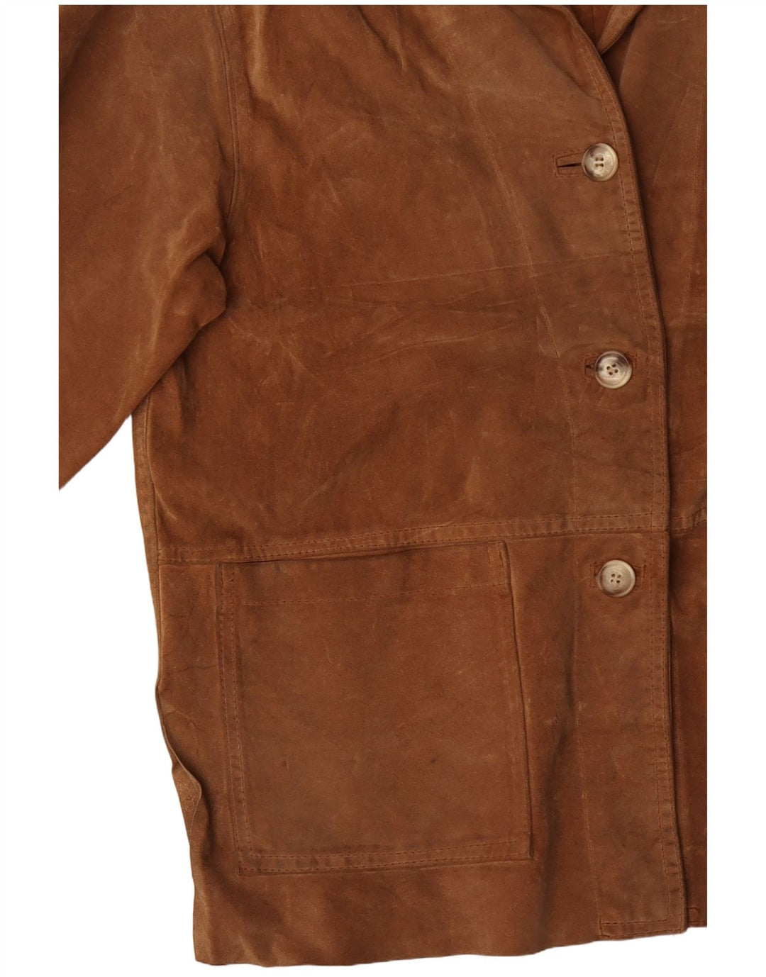 Zamszowa kurtka damska VINTAGE UK 14, duża brązowa