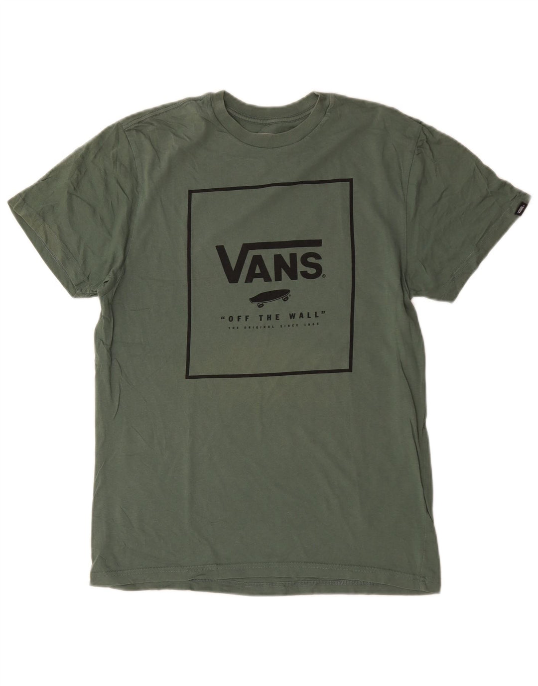 Męski T-shirt Vans o dopasowanym kroju z grafiką, średni zielony, bawełniany