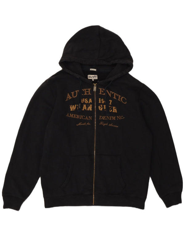 Męski sweter z kapturem i zamkiem błyskawicznym Wrangler XL, czarny, bawełniany
