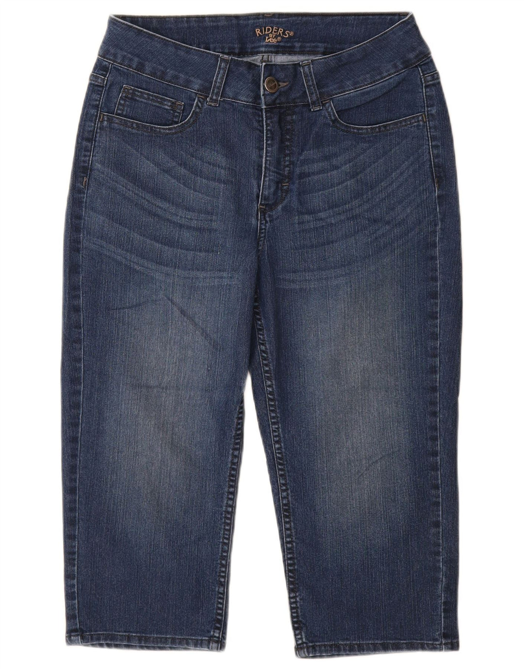 LEE Damskie dżinsy Riders o luźnym kroju Capri US 8 Medium W28 L18 Niebieska bawełna
