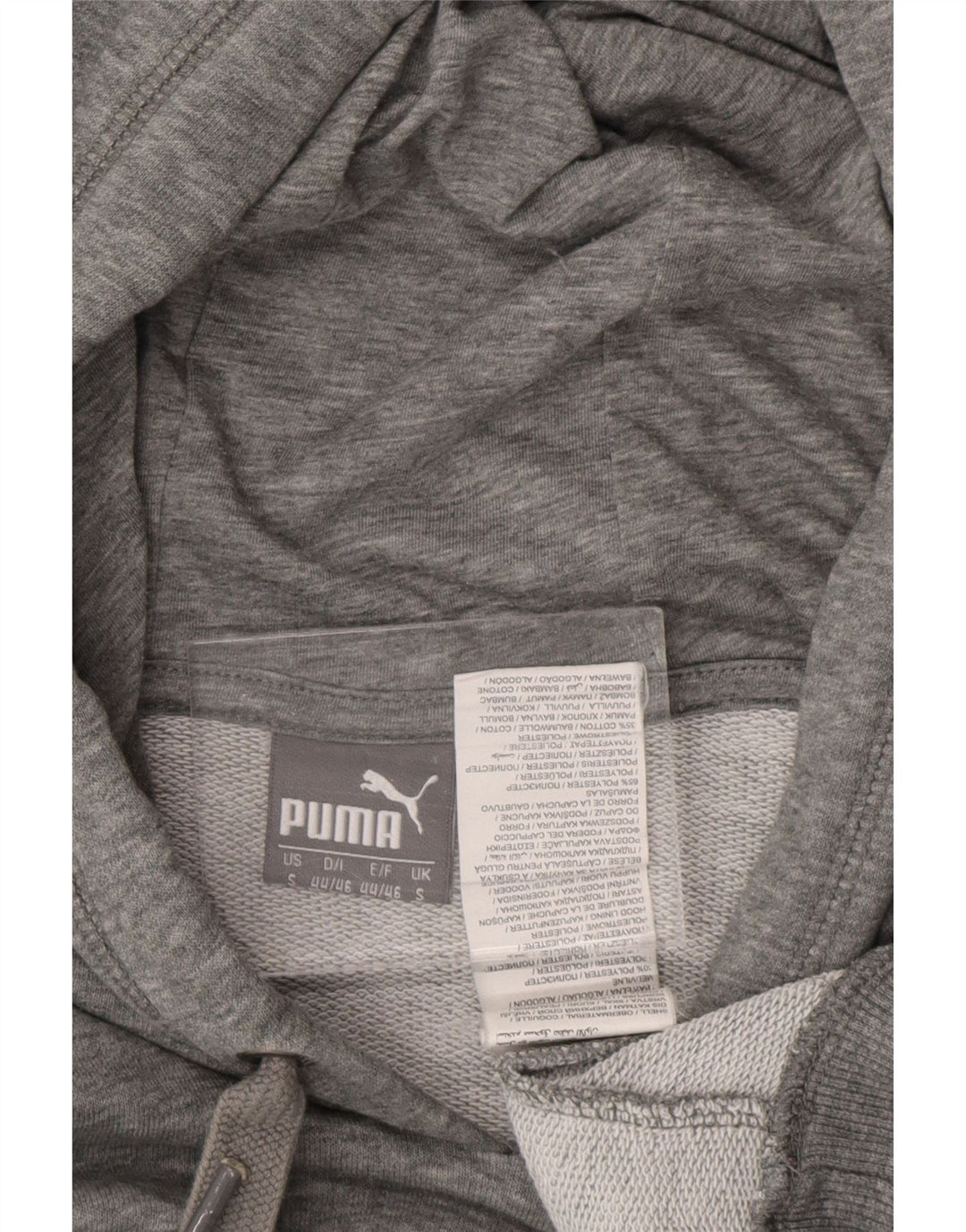Męski sweter z kapturem i grafiką PUMA, mały, szary, nakrapiany poliester