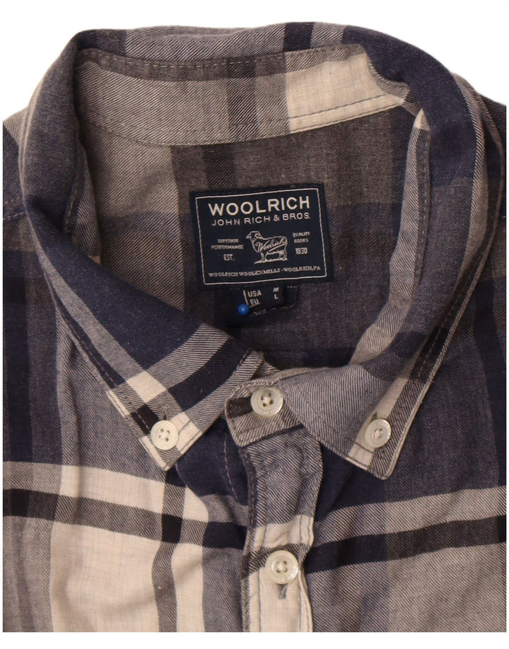 Męska koszula flanelowa Woolrich w średnią granatową kratę