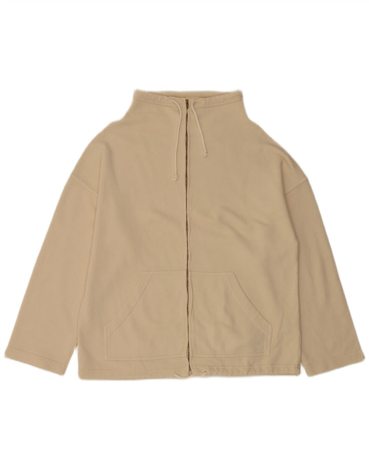 NEW PENNY Womens Tracksuit Top Jacket UK 14 Medium Beige Cotton