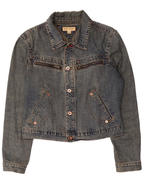 Damska kurtka jeansowa Tommy Hilfiger Crop UK 18 XL, niebieska, bawełniana