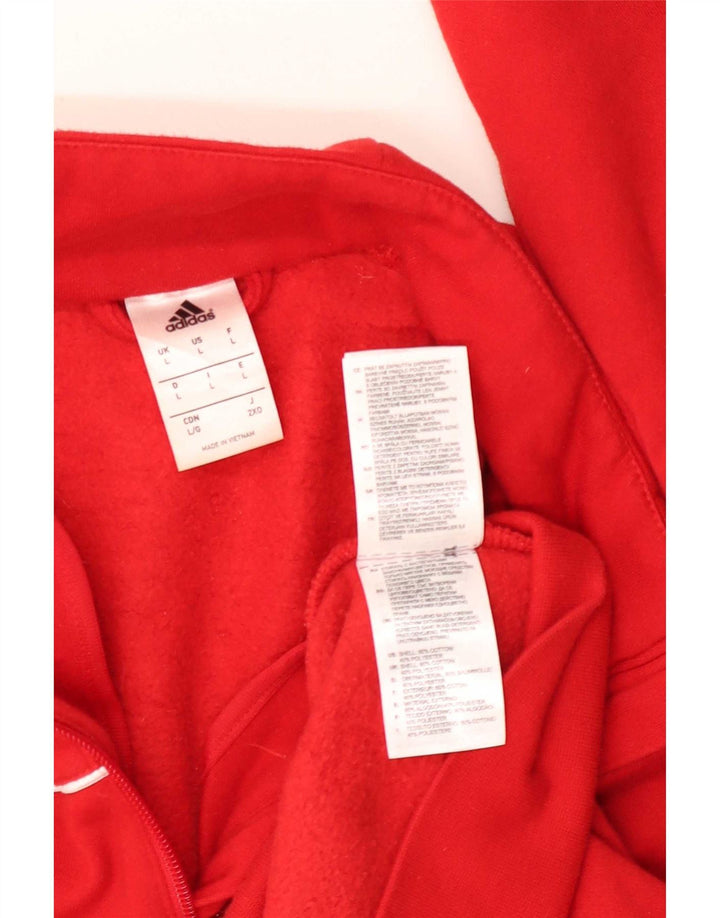 Bluza męska Adidas z zamkiem błyskawicznym, duża, czerwona, bawełniana