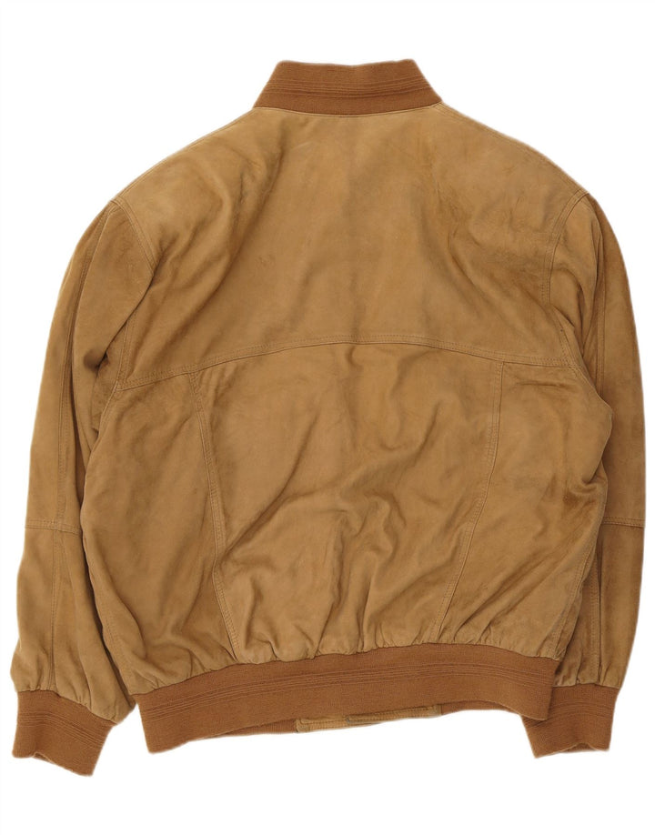 Męska zamszowa kurtka bomberka VINTAGE IT 50, duża, brązowa