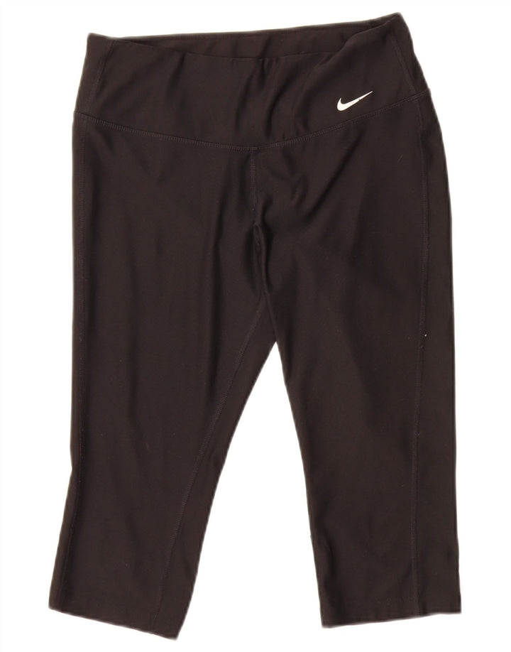Damskie legginsy Nike Capri UK 10, małe, czarne, poliestrowe