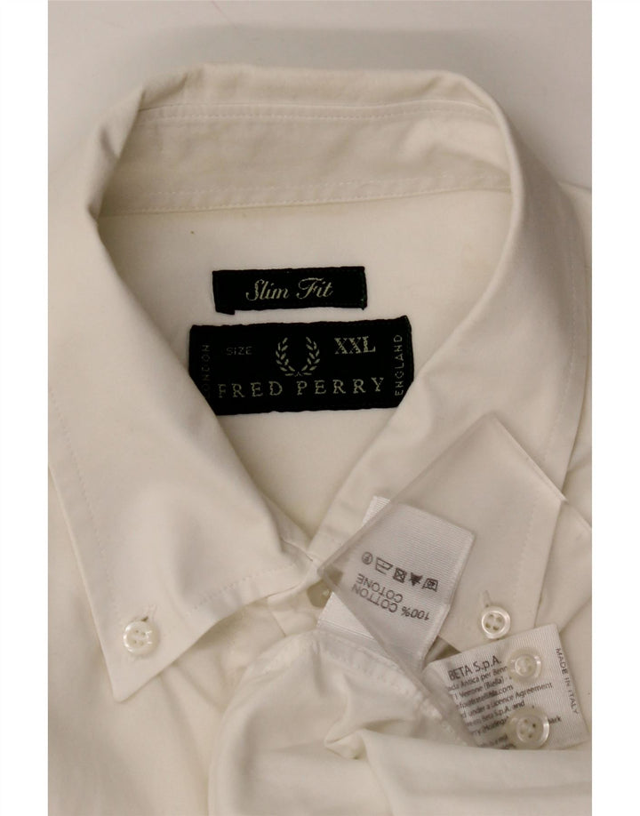 Koszula męska FRED PERRY Slim Fit 2XL, biała, bawełniana
