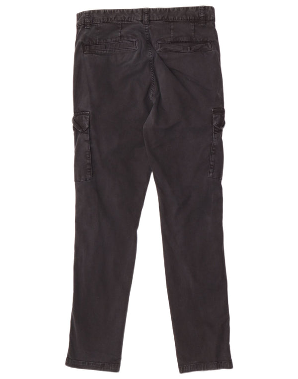 Zara Mens Slim Cargo Trousers EU 38 Small W30 L29 Black Cotton