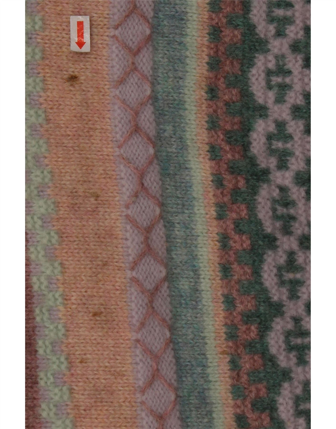 Damski sweter z okrągłym dekoltem BENETTON UK 16, duże, wielokolorowe paski