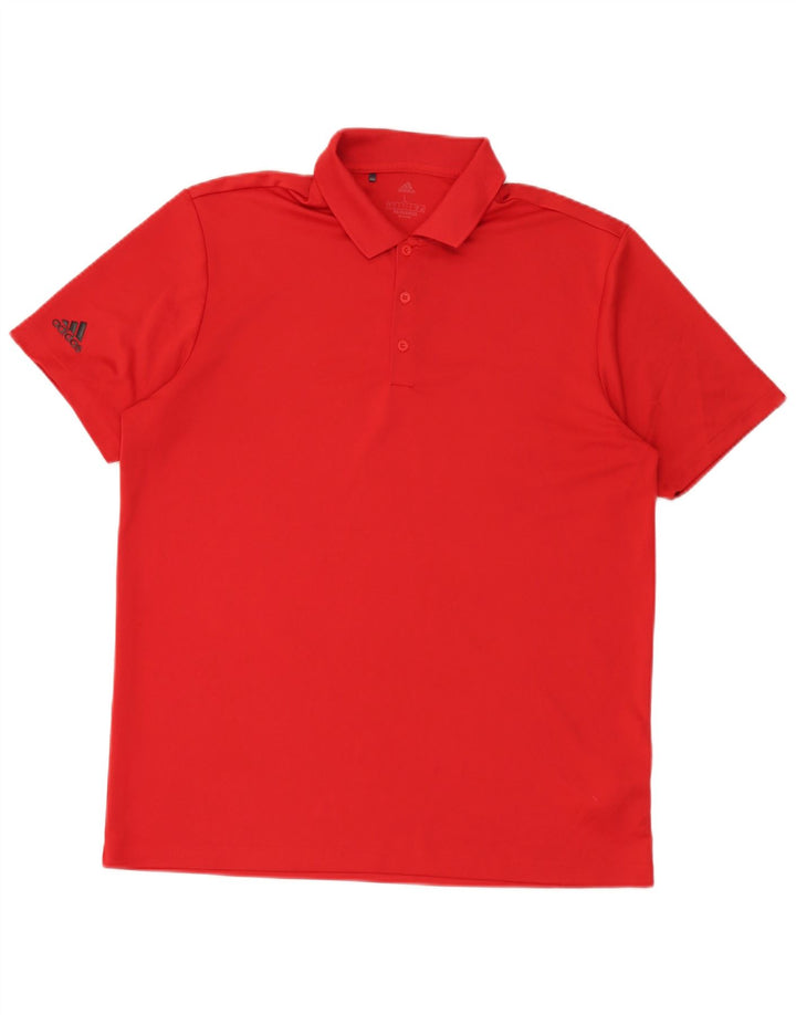 Męska koszulka polo Adidas, duża, czerwona, poliestrowa