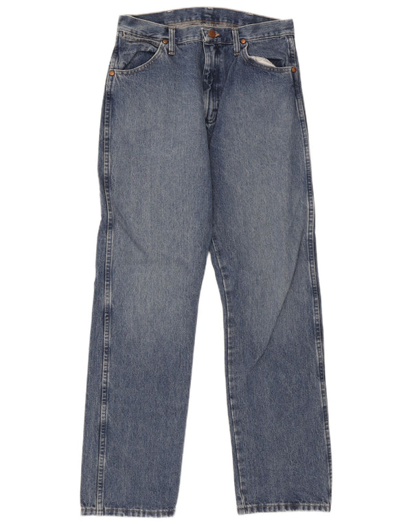 Wrangler Męskie proste dżinsy W32 L32 Niebieskie bawełniane