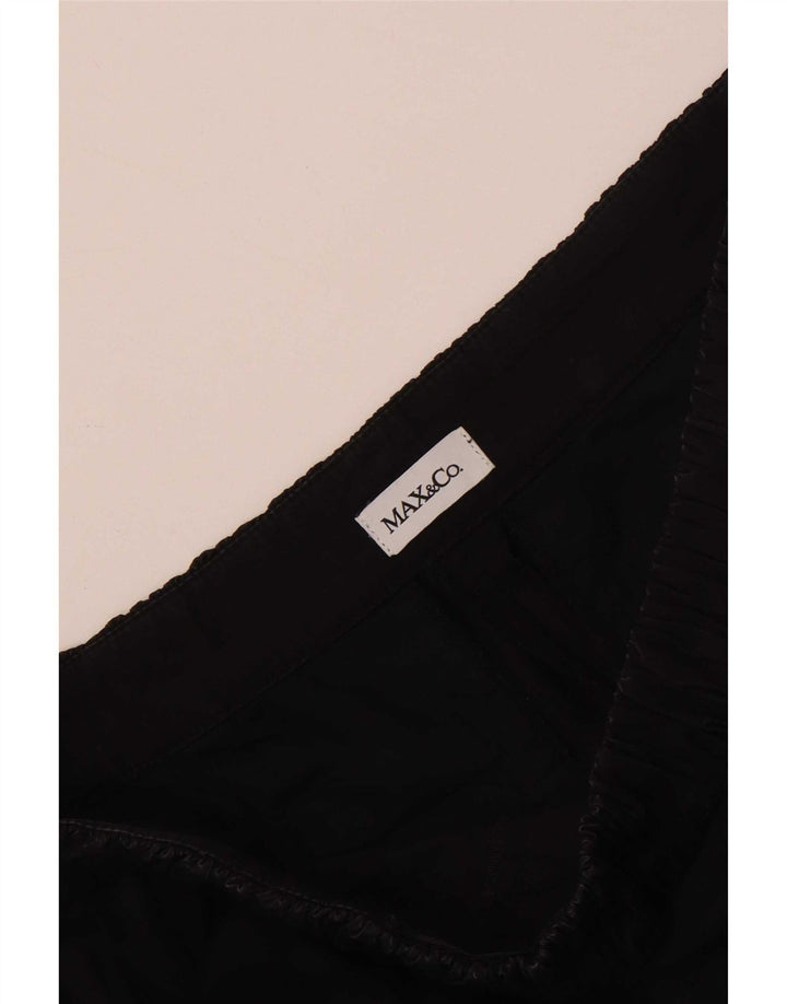 Damskie spodnie Capri z szeroką nogawką Max & Co. W30 L21 Czarne