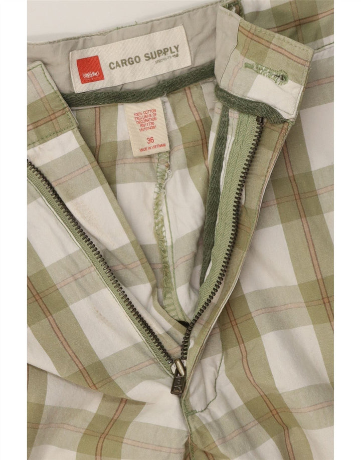 MOSSIMO Mens Chino Shorts W36 Large Green Check Cotton Vintage Mossimo and Second-Hand Mossimo from Messina Hembry 