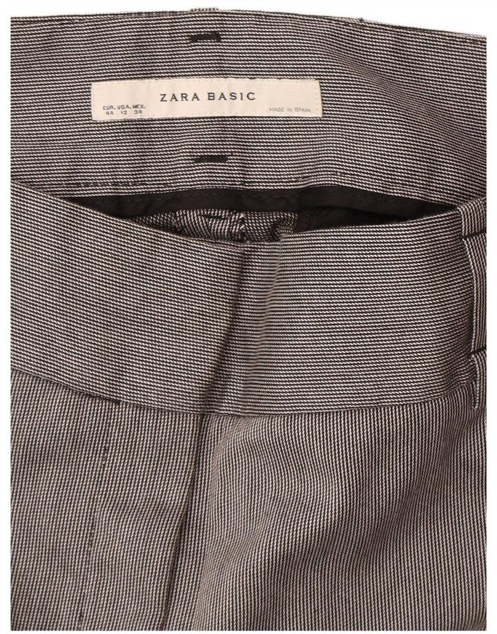 Damskie proste spodnie chino ZARA EU 44 XL W34 L35 Szare prążki