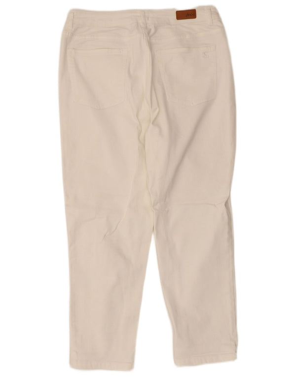 Proste spodnie damskie Joules UK 16 Large W34 L25 Biała bawełna