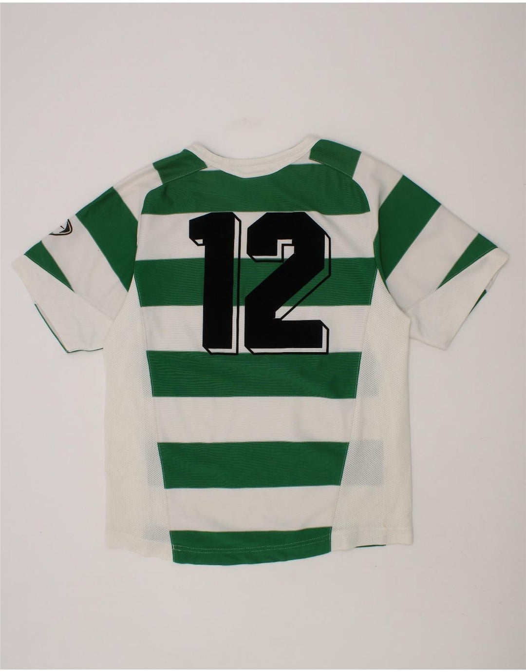 NIKE Boys Graphic T-Shirt Top 10-11 Years Medium  Green Striped Vintage Nike and Second-Hand Nike from Messina Hembry 