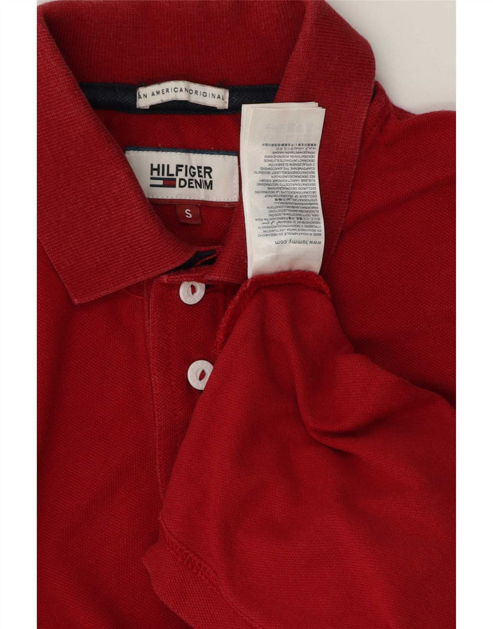 Męska koszulka polo Tommy Hilfiger z grafiką, mała, czerwona, bawełniana