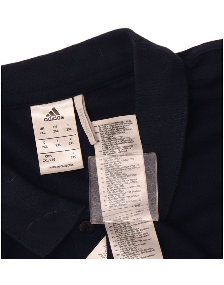 Męska koszulka polo ADIDAS Climalite 2XL, granatowa, bawełniana