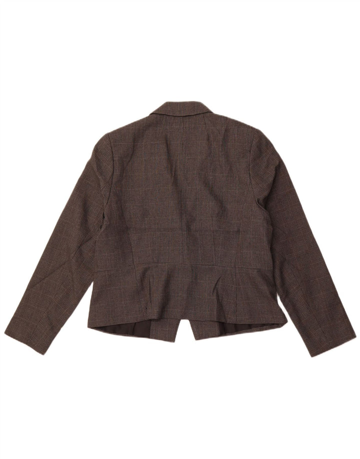 MARKS & SPENCER Damska marynarka zapinana na 1 guzik UK 16, duża, szara krata