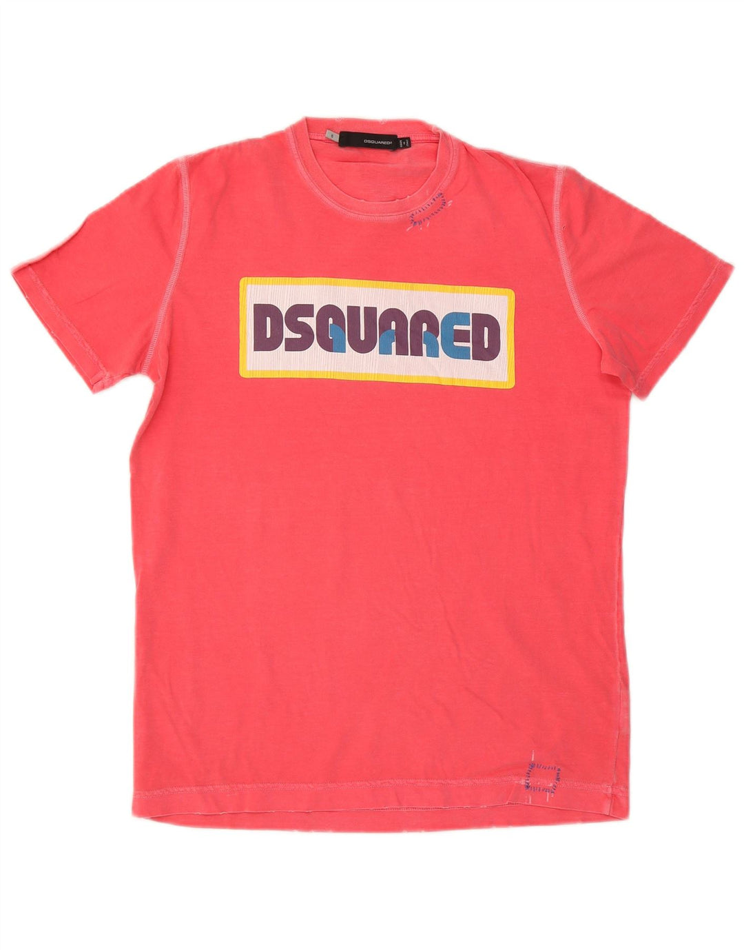 Męski T-shirt z grafiką dsquared2, mały, różowy