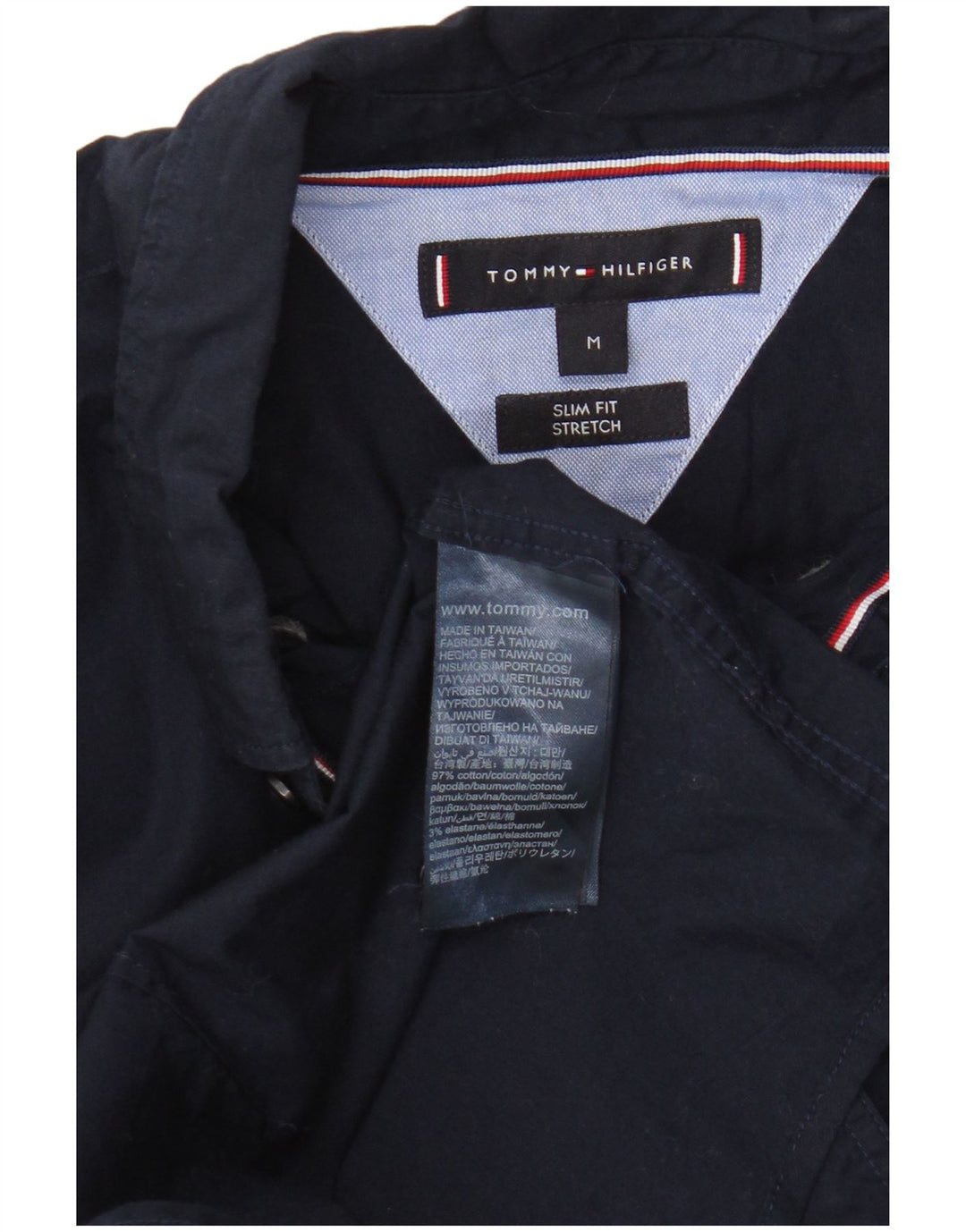 Koszula męska Slim Fit Tommy Hilfiger, średnia, granatowa, bawełniana