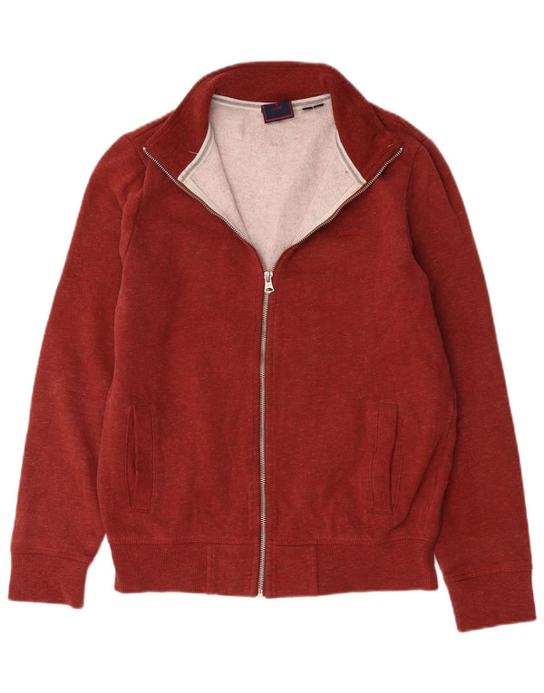 Superdry Mens Tracksuit Top Jacket Medium Red Cotton
